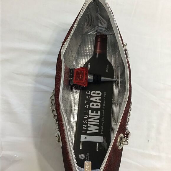 Wild Eye Designs Iceware Red Insulated Wine Bottle Cooler With Stopper Bag - Picture 9 of 13